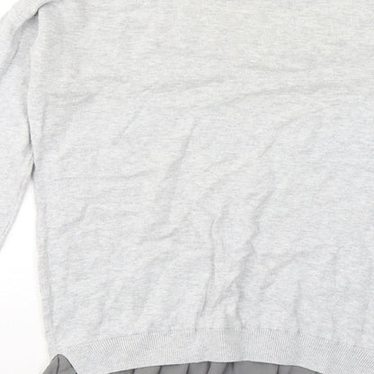 Next Womens Grey Round Neck Cotton Pullover Jumper Size 8