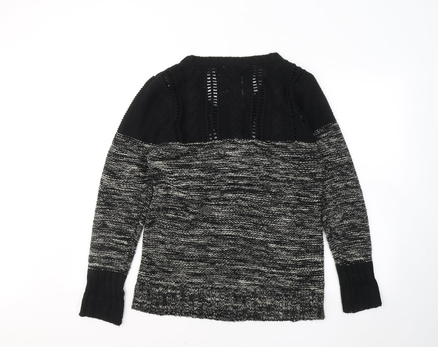 Peacocks Womens Black Round Neck Acrylic Pullover Jumper Size M