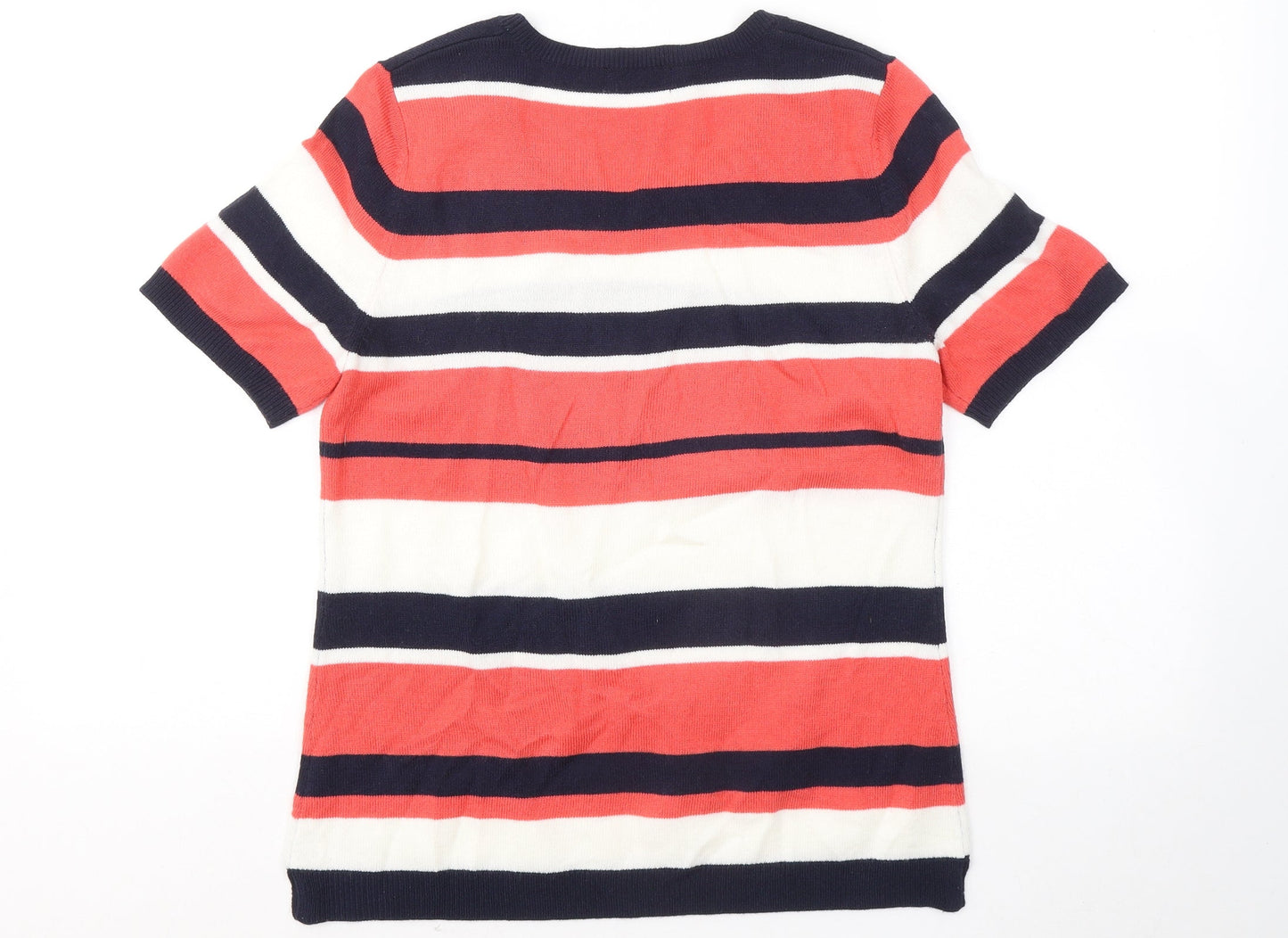 Papaya Womens Multicoloured Round Neck Striped Acrylic Pullover Jumper Size 12