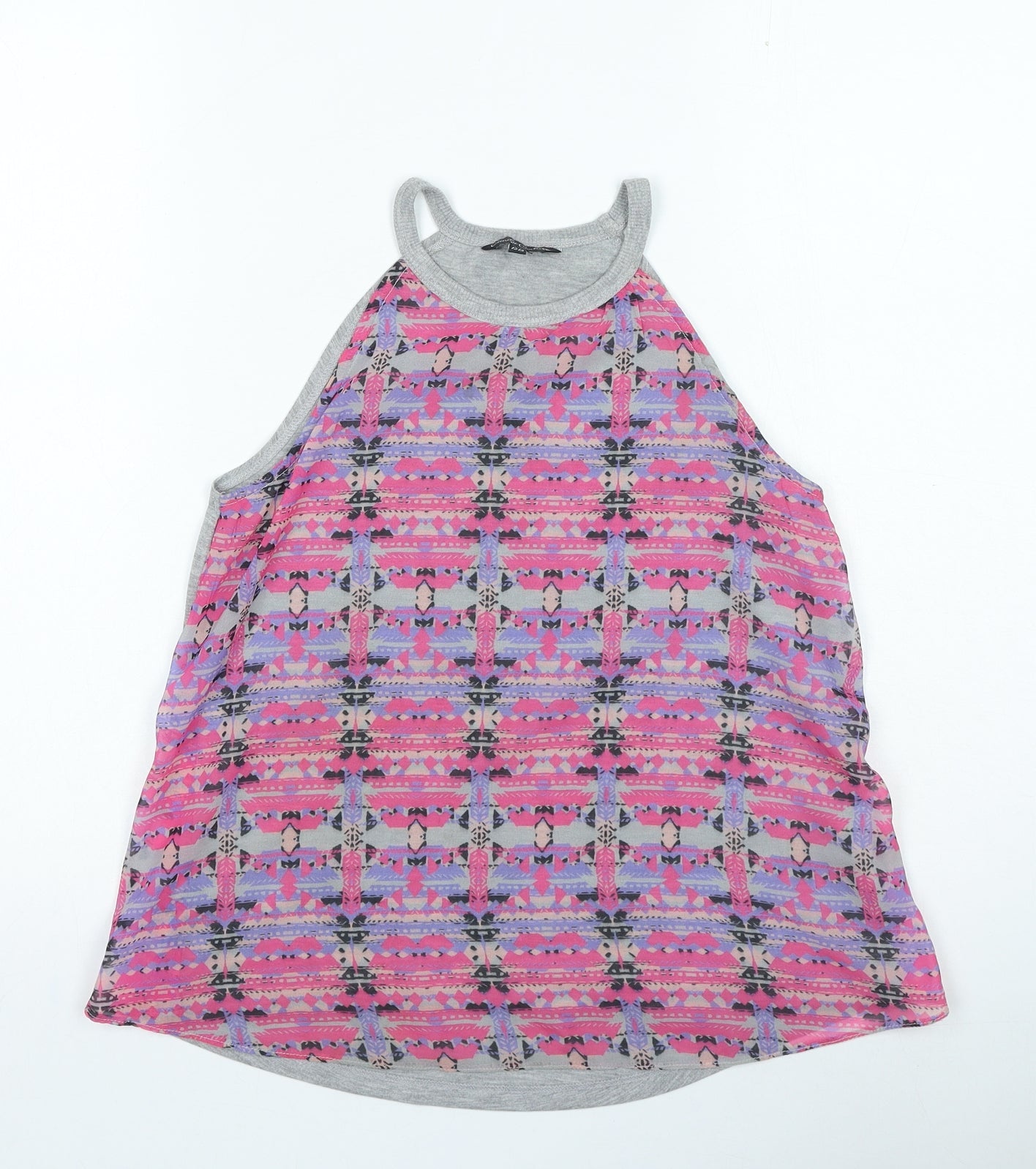Candy Couture Girls Multicoloured Geometric Polyester Basic Casual Size 12-13 Years Round Neck Pullover