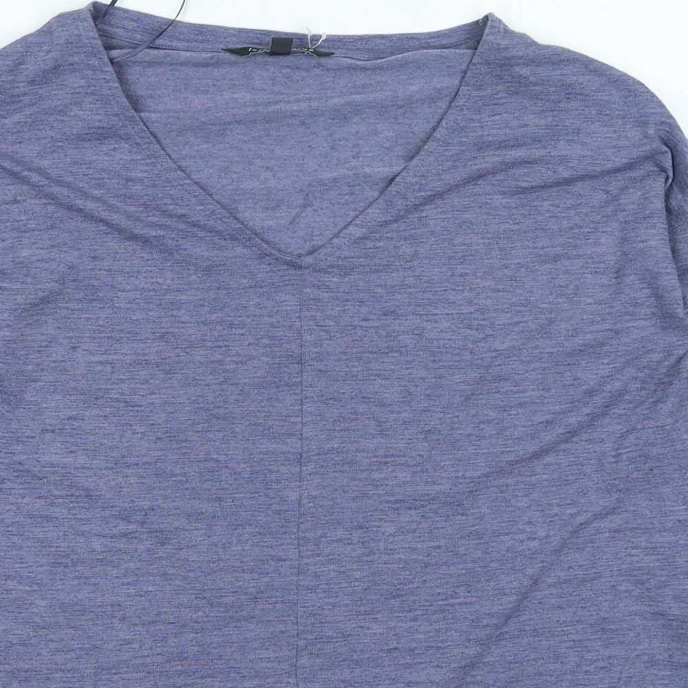 Love Leisure Womens Blue V-Neck Polyester Pullover Jumper Size 12