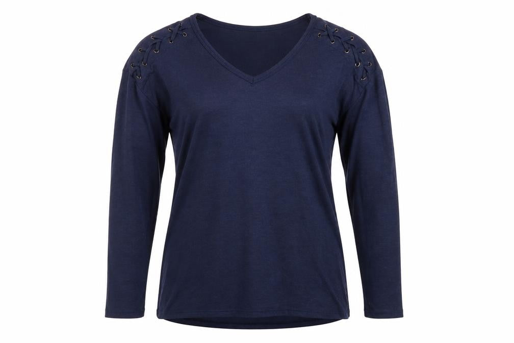 Papaya Womens Blue V-Neck Viscose Pullover Jumper Size 10