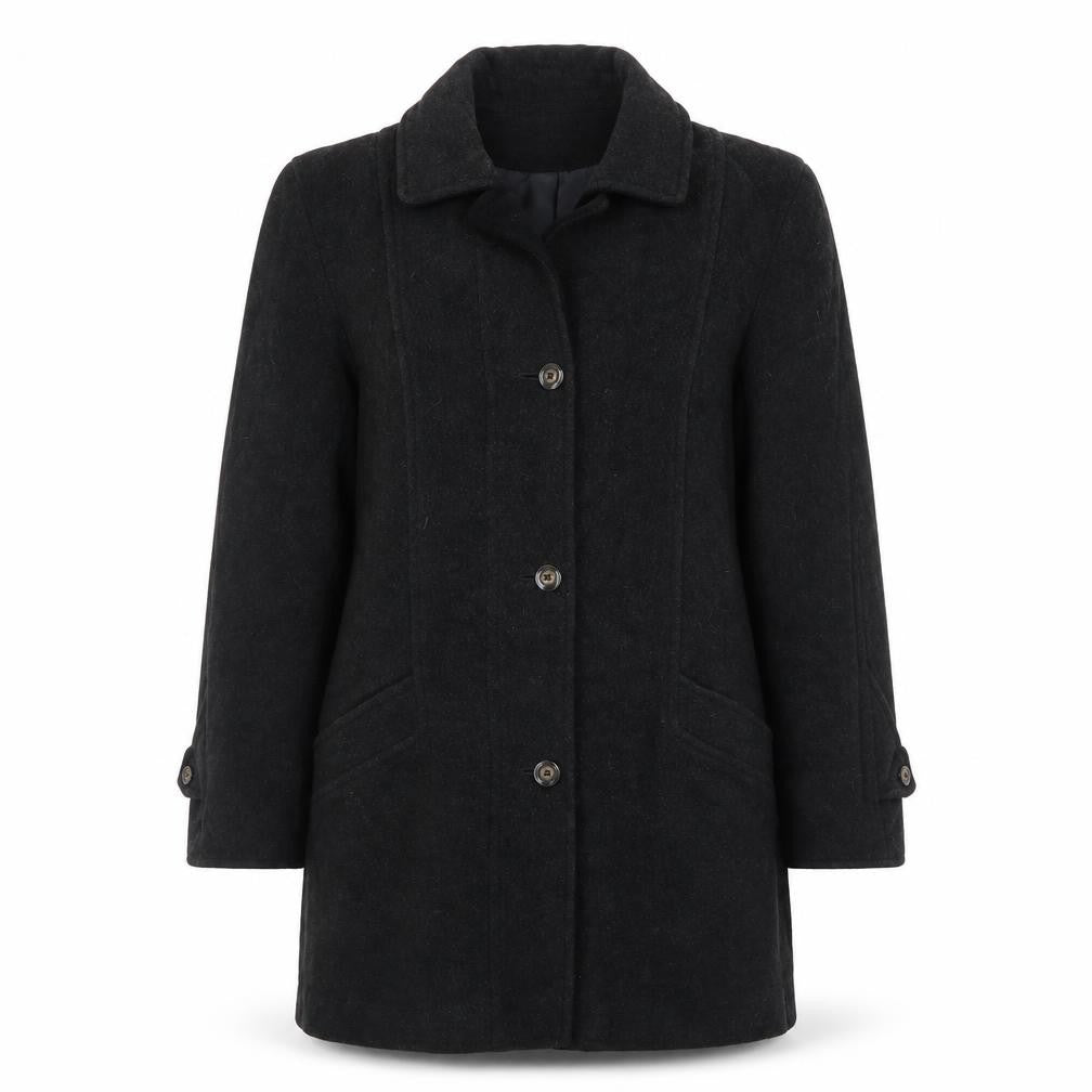 Preworn Womens Grey Pea Coat Coat Size 10 Button