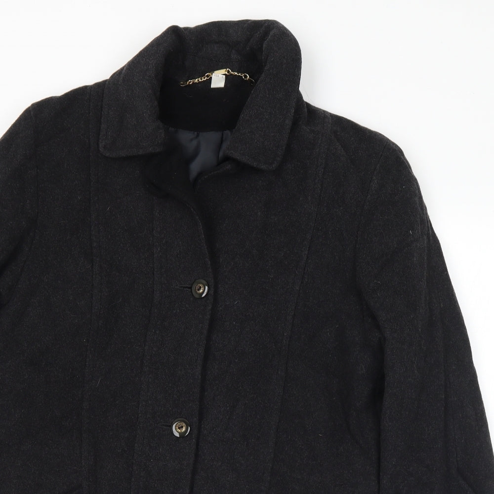Preworn Womens Grey Pea Coat Coat Size 10 Button