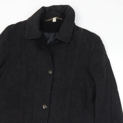 Preworn Womens Grey Pea Coat Coat Size 10 Button