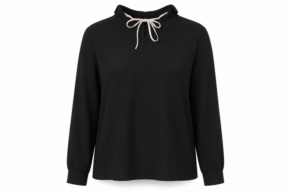 Zara Womens Black Polyester Basic Blouse Size M V-Neck