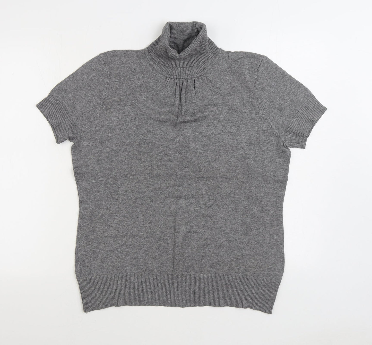 H&M Womens Grey Roll Neck Viscose Pullover Jumper Size M
