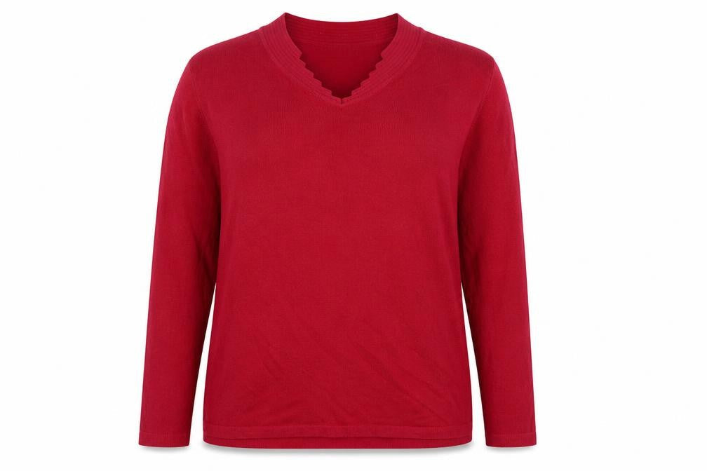 Poppy Womens Pink V-Neck Acrylic Pullover Jumper Size 18