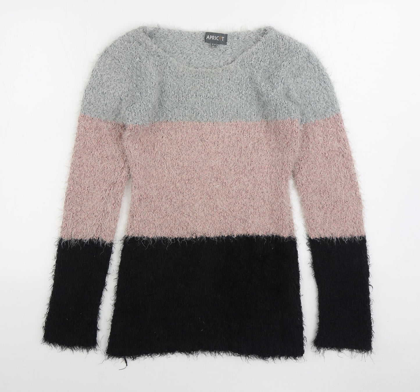 Apricot Womens Multicoloured Scoop Neck Striped Polyester Pullover Jumper Size S