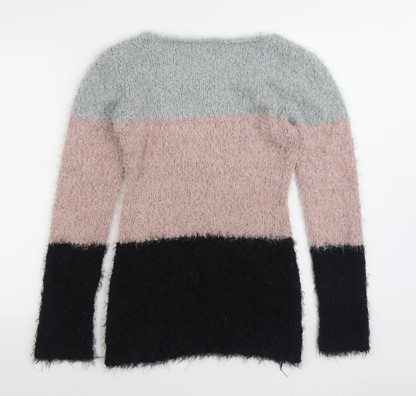 Apricot Womens Multicoloured Scoop Neck Striped Polyester Pullover Jumper Size S