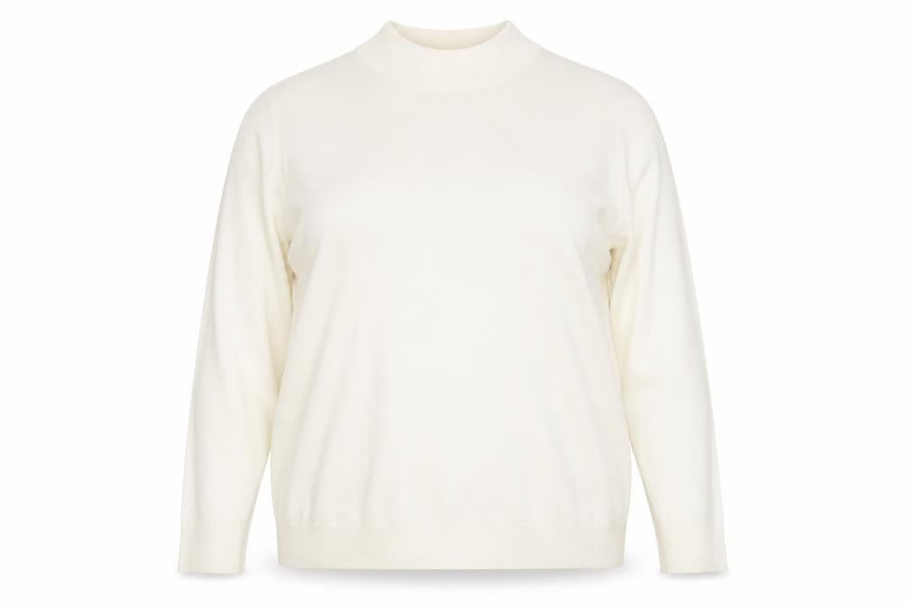 Marks & Spencer Womens Ivory Mock Neck Acrylic Pullover Jumper Size 20