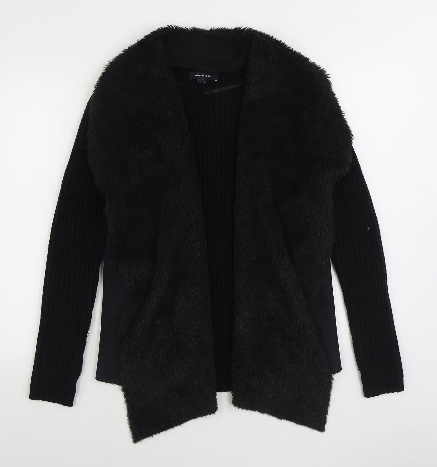 Atmosphere Womens Black V-Neck Acrylic Cardigan Jumper Size S