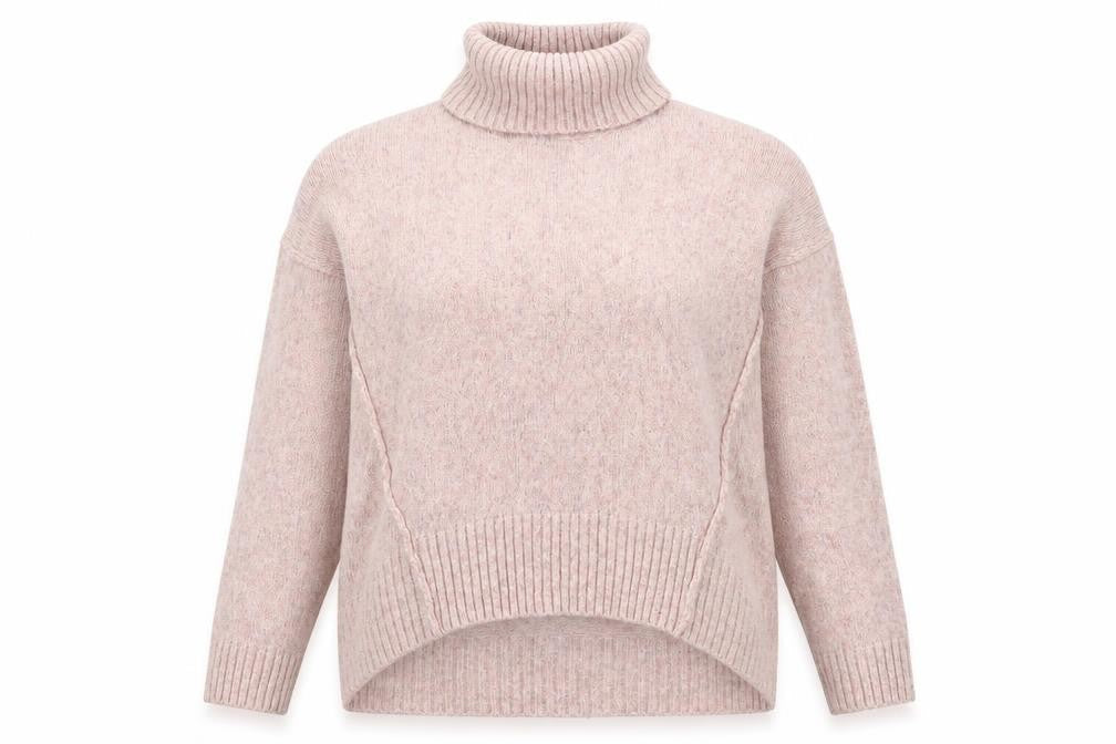 New Look Womens Pink Roll Neck Acrylic Pullover Jumper Size M