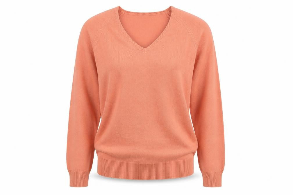 Warehouse Womens Pink V-Neck Acrylic Pullover Jumper Size 10