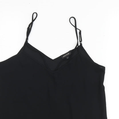 River Island Womens Black Polyester Basic Blouse Size 8 V-Neck