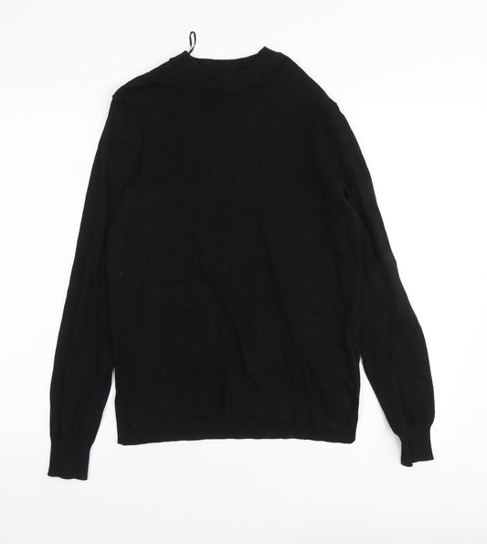 H&M Womens Black High Neck Viscose Pullover Jumper Size XS