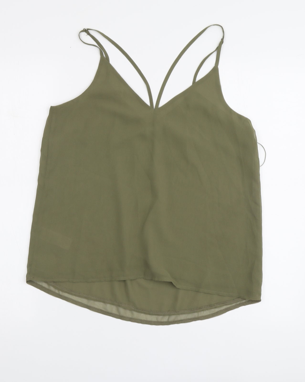 New Look Womens Green Polyester Basic Blouse Size 10 V-Neck
