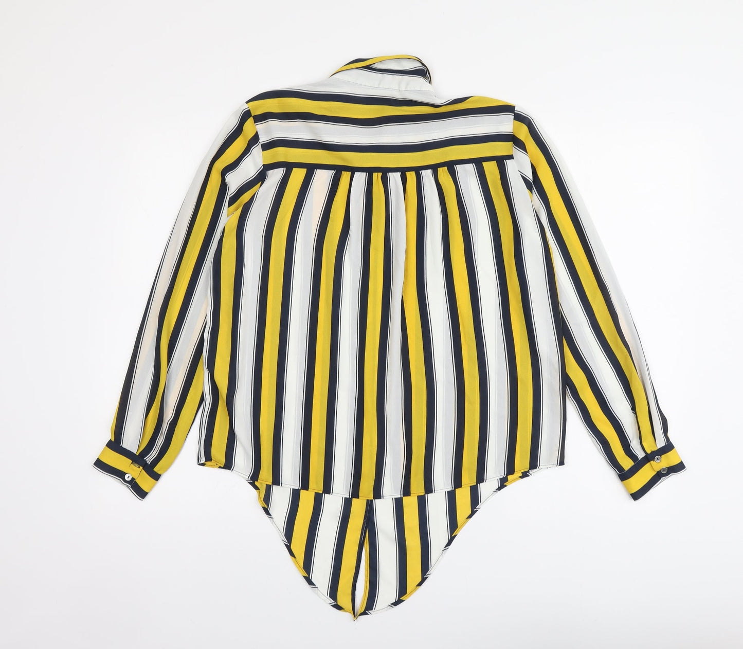 Wallis Womens Multicoloured Striped Polyester Basic Button-Up Size 12 Collared