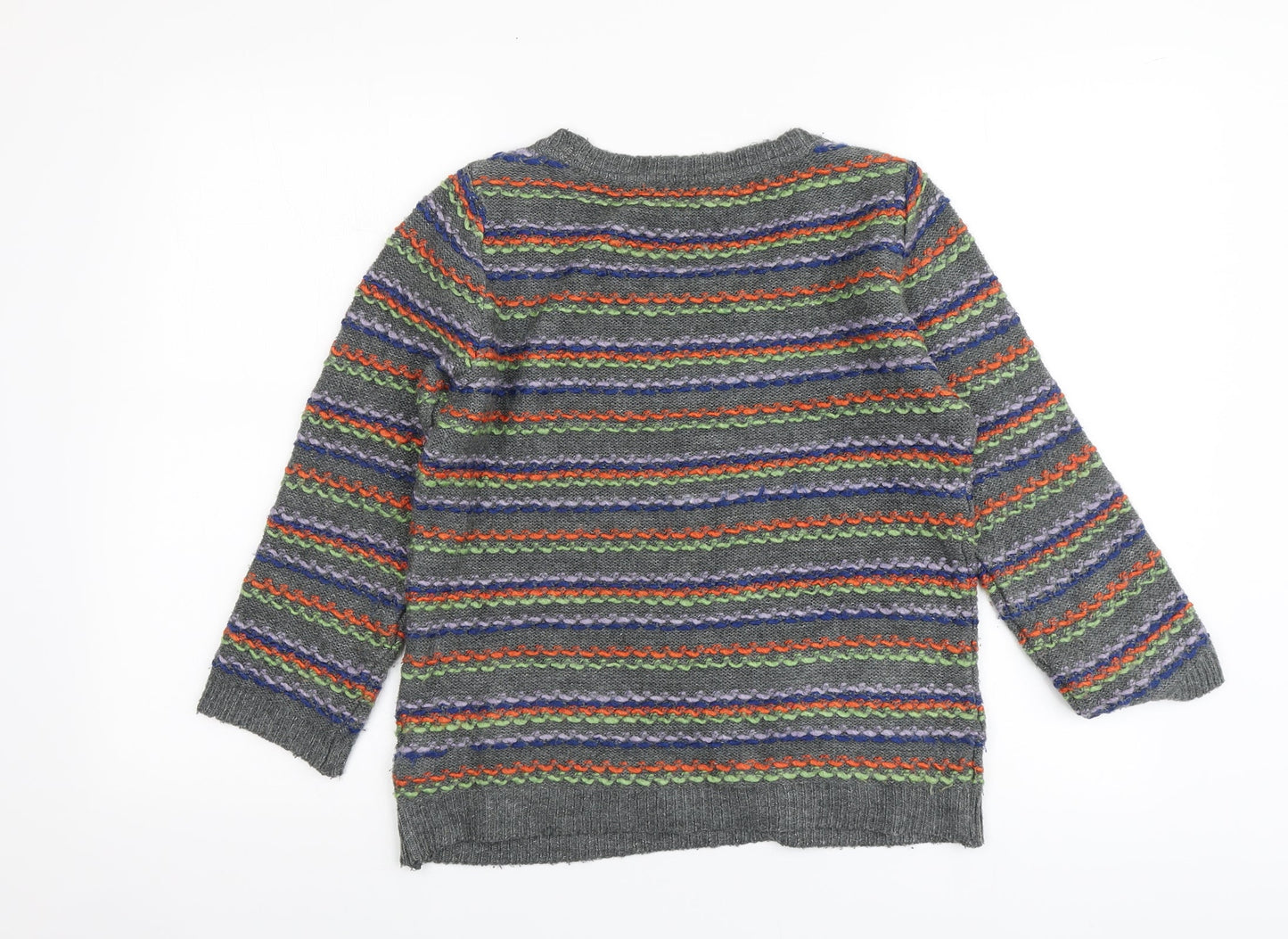 Per Una Womens Multicoloured Round Neck Striped Acrylic Pullover Jumper Size 10