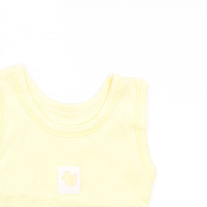 Dunnes Girls Yellow Cotton Basic Tank Size 3-6 Months Crew Neck Pullover - Duck