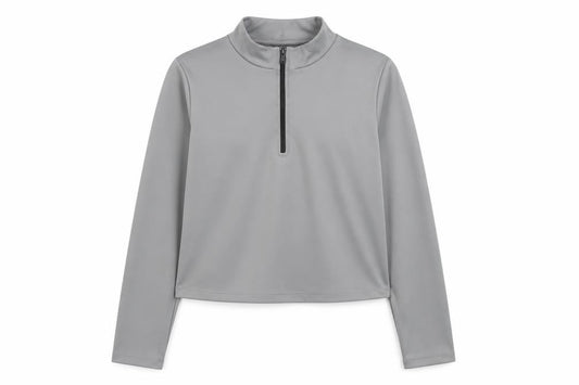 ASOS Womens Grey Polyester Cropped Casual Size 18 High Neck Zip