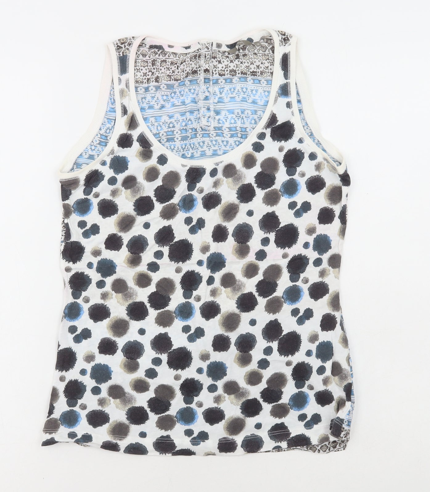 Sandwich Womens Multicoloured Geometric Cotton Basic Tank Size S Scoop Neck