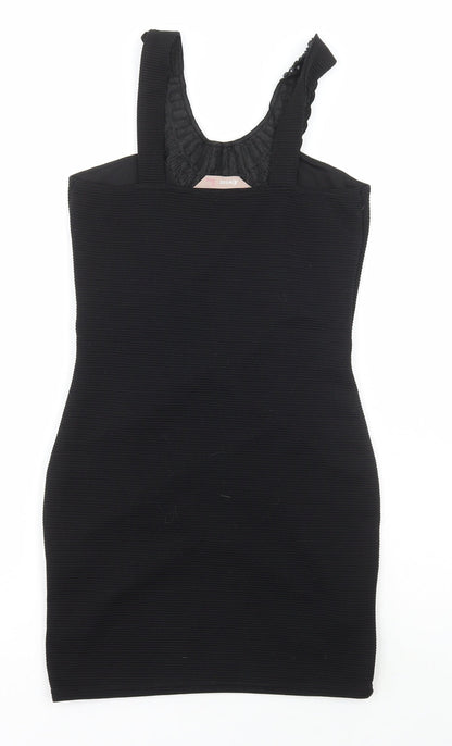 Alwear Womens Black Polyester Bodycon Size 10 Scoop Neck Pullover