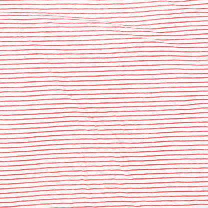 SHEIN Womens Red Striped Cotton Basic T-Shirt Size L V-Neck