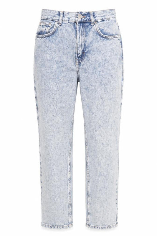 Pull&Bear Womens Blue Cotton Straight Jeans Size 28 in L27 in Regular Button