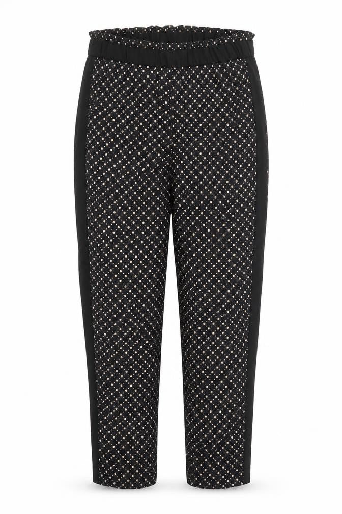H&M Womens Black Geometric Polyester Trousers Size 10 L24 in Regular
