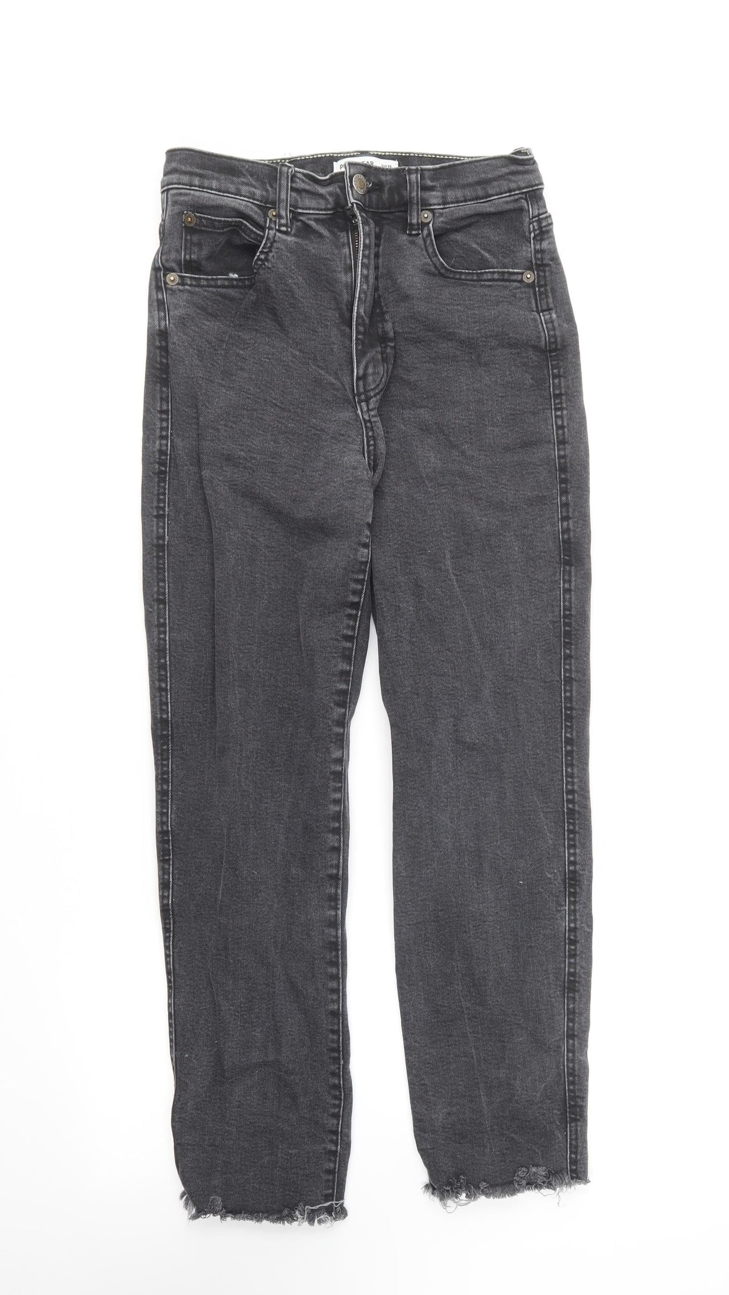 Pull&Bear Womens Grey Cotton Skinny Jeans Size 26 in L25 in Regular Button