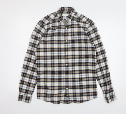 Next Mens Multicoloured Plaid Cotton Button-Up Size S Collared Button