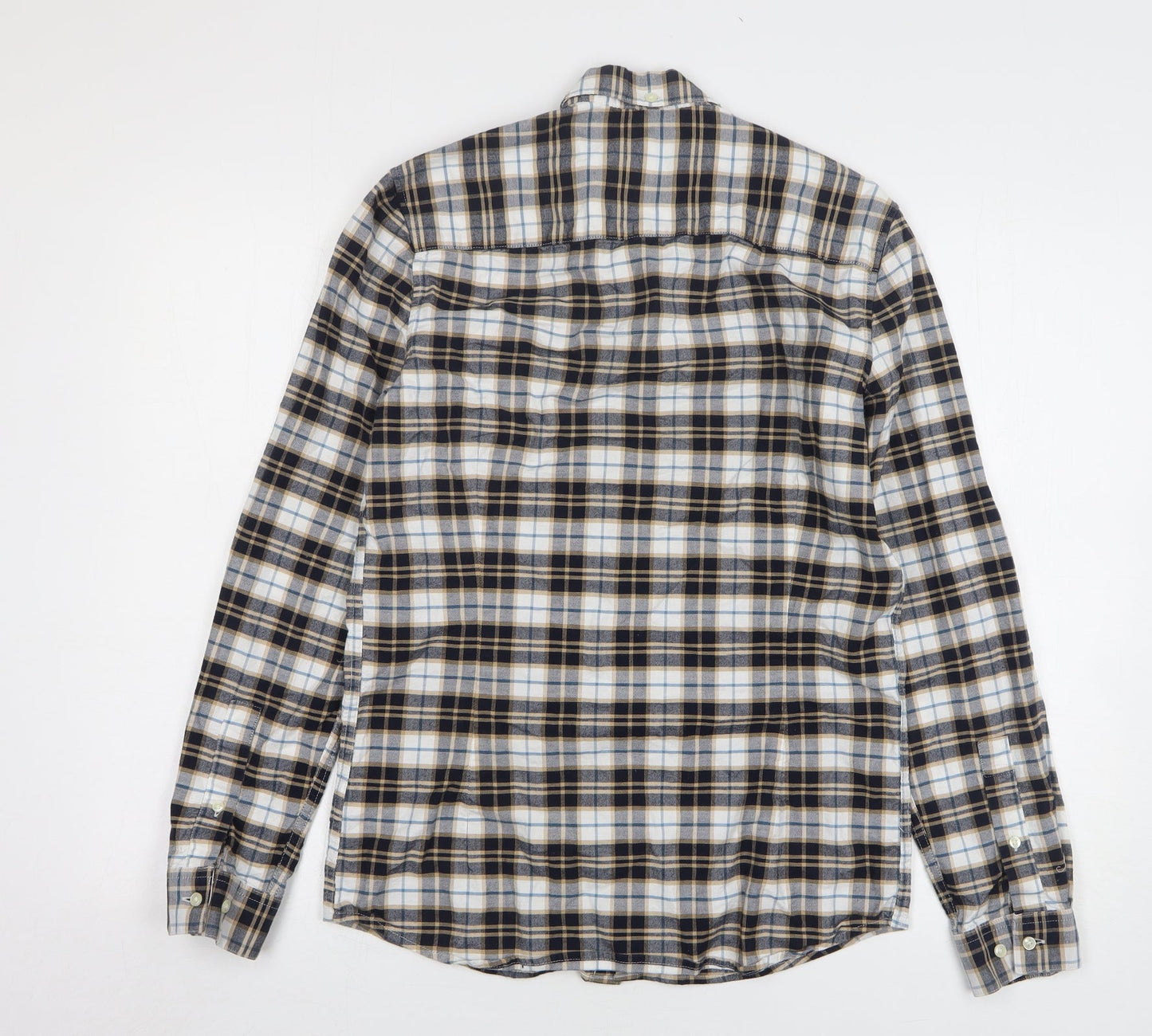 NEXT Mens Multicoloured Plaid Cotton Button-Up Size S Collared Button