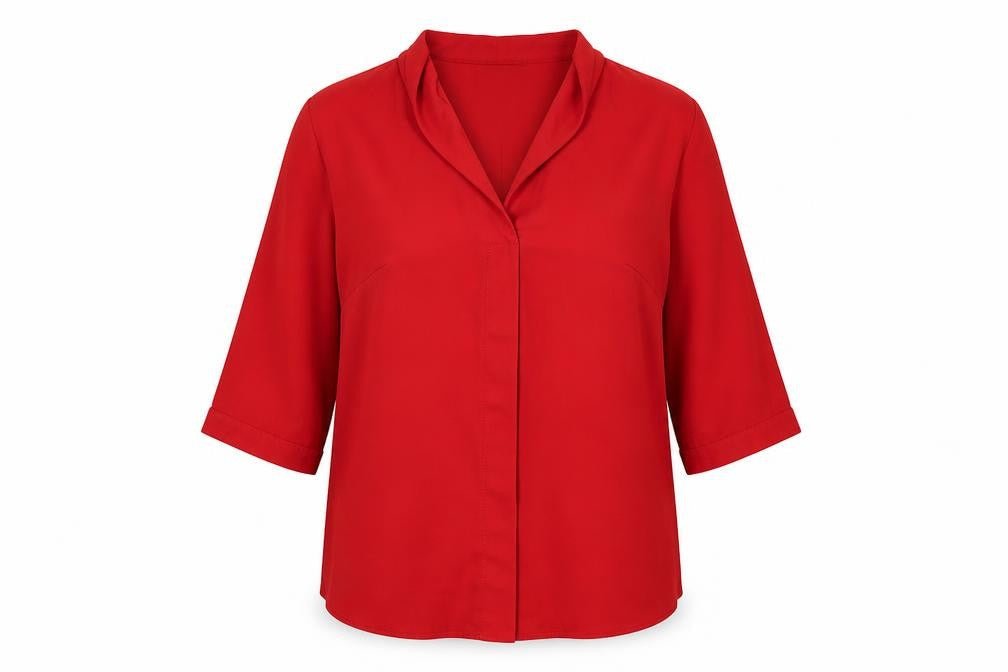 Soon Womens Red Polyester Basic Blouse Size 18 V-Neck