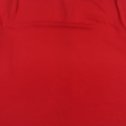 Soon Womens Red Polyester Basic Blouse Size 18 V-Neck