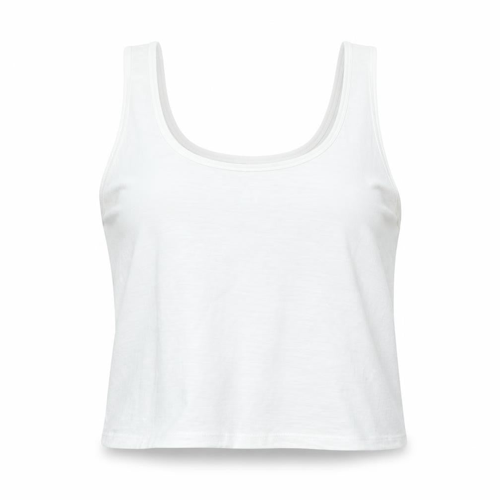 George Womens White Polyester Cropped Tank Size M Scoop Neck