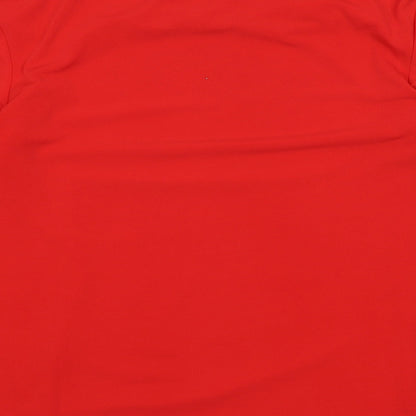 Carmen Womens Red Polyester Basic T-Shirt Size L Scoop Neck