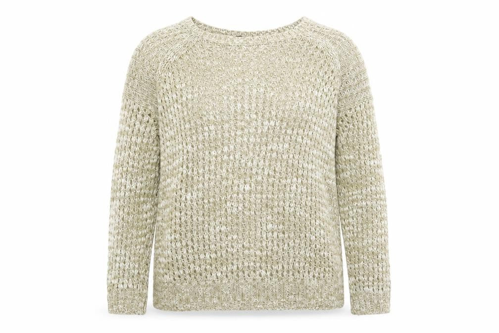 Topshop Womens Beige Boat Neck Acrylic Pullover Jumper Size 10