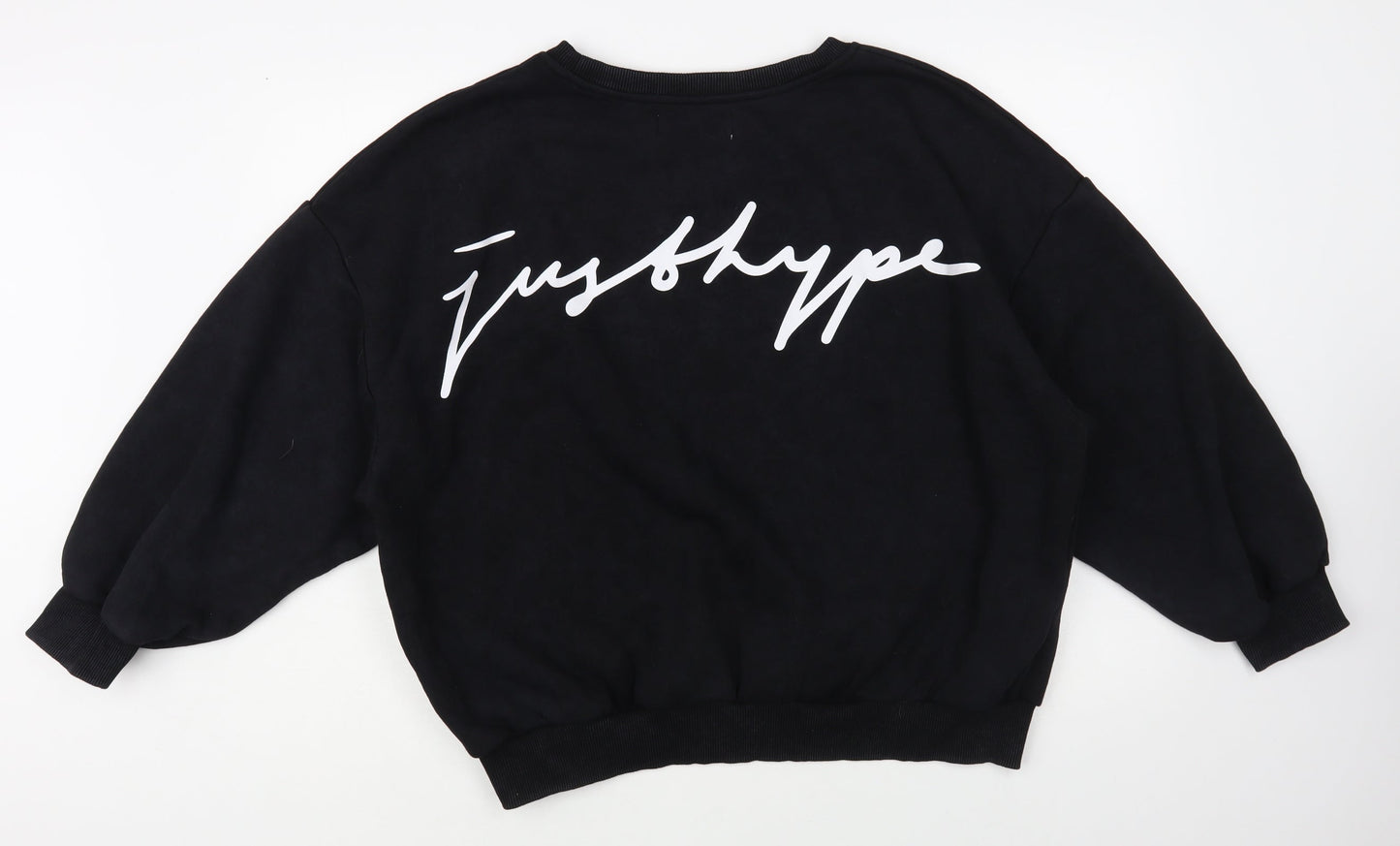 Just Hype Womens Black Cotton Pullover Sweatshirt Size 14 Pullover