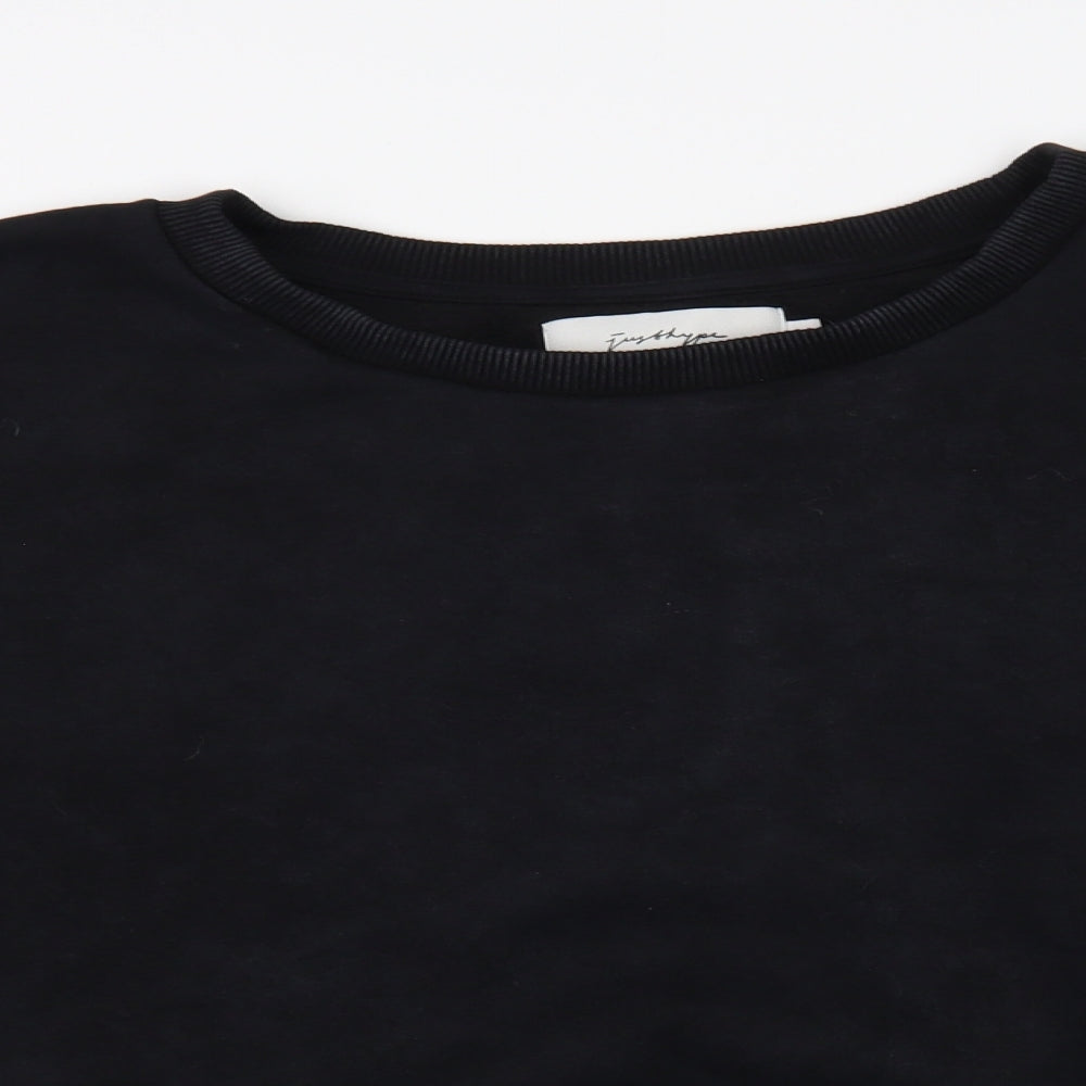 Just Hype Womens Black Cotton Pullover Sweatshirt Size 14 Pullover