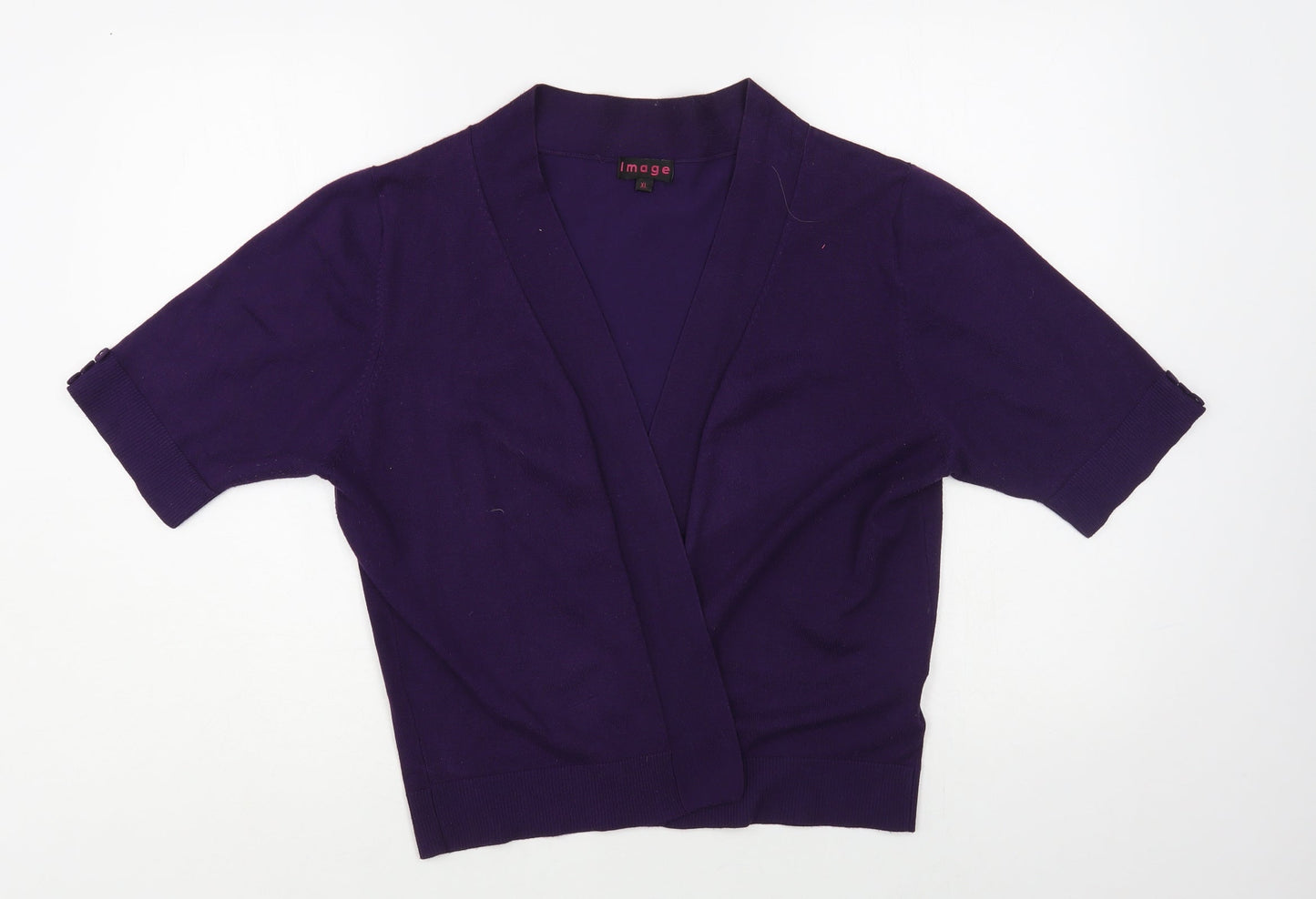 Image Womens Purple V-Neck Viscose Cardigan Jumper Size XL