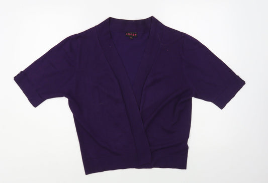 Image Womens Purple V-Neck Viscose Cardigan Jumper Size XL