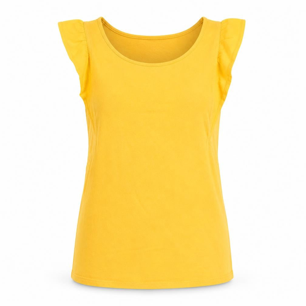 Oasis Womens Yellow Viscose Basic Tank Size XS Round Neck