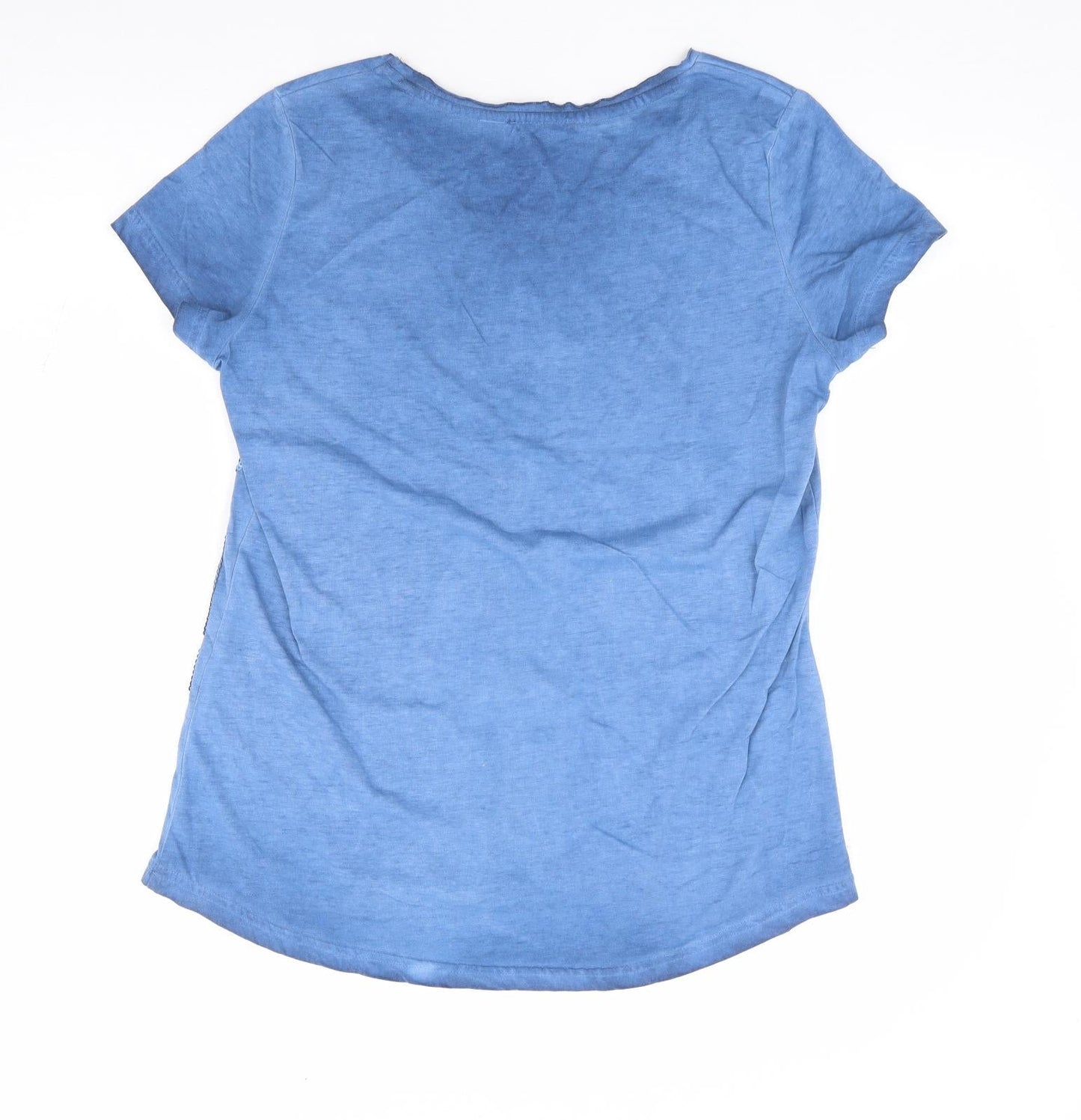ESMARA Womens Blue Cotton Jersey T-Shirt Size S Round Neck