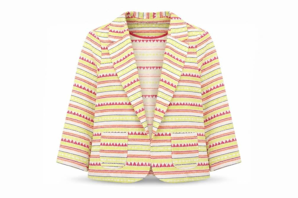 New Look Womens Multicoloured Geometric Jacket Blazer Size 12
