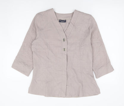 Saloos Collection Womens Beige Jacket Size 12 Button