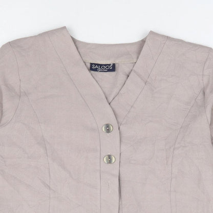 Saloos Collection Womens Beige Jacket Size 12 Button