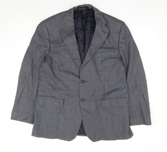 Marks and Spencer Mens Blue Check Wool Jacket Suit Jacket Size 42