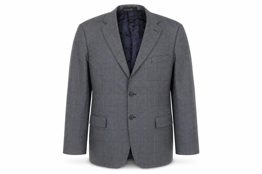 Marks & Spencer Mens Blue Check Wool Jacket Suit Jacket Size 42