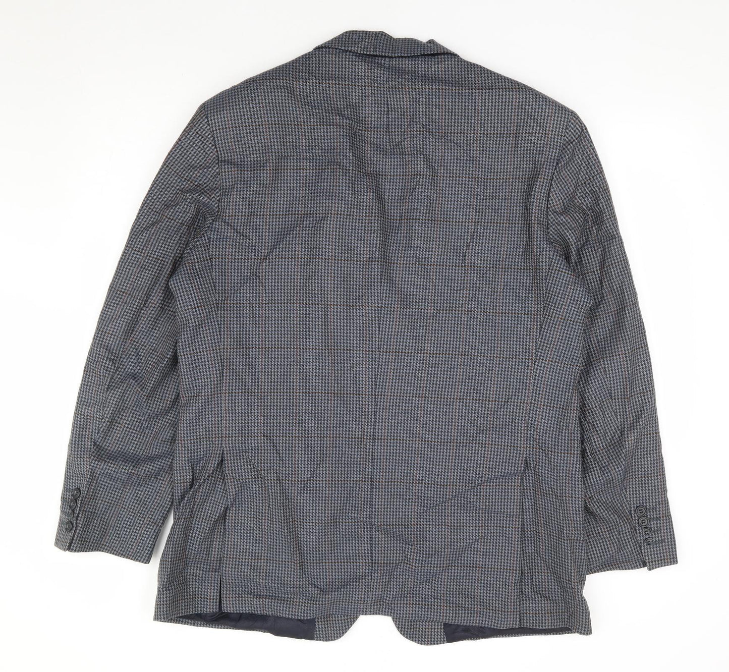 Marks and Spencer Mens Blue Check Wool Jacket Suit Jacket Size 42
